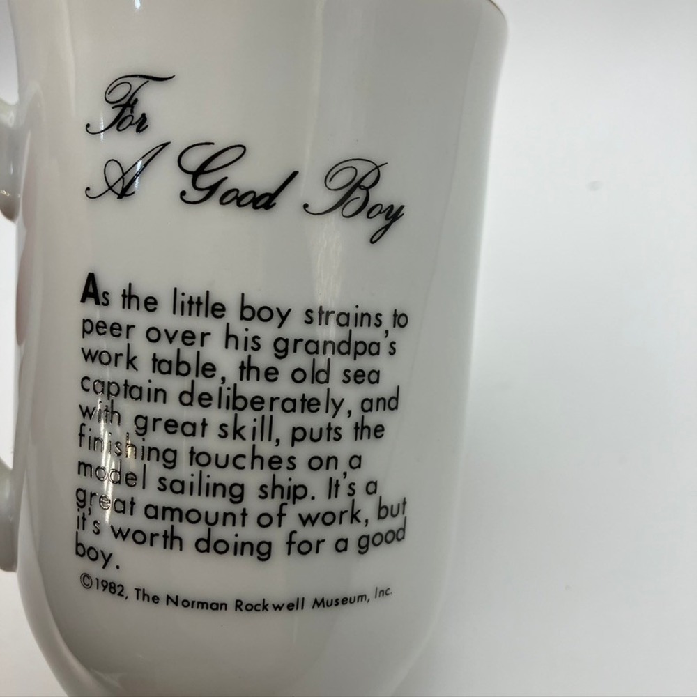 Norman Rockwell Museum Mug 1982 For A Good Boy Vintage Collector Cup - Picture 8 of 9